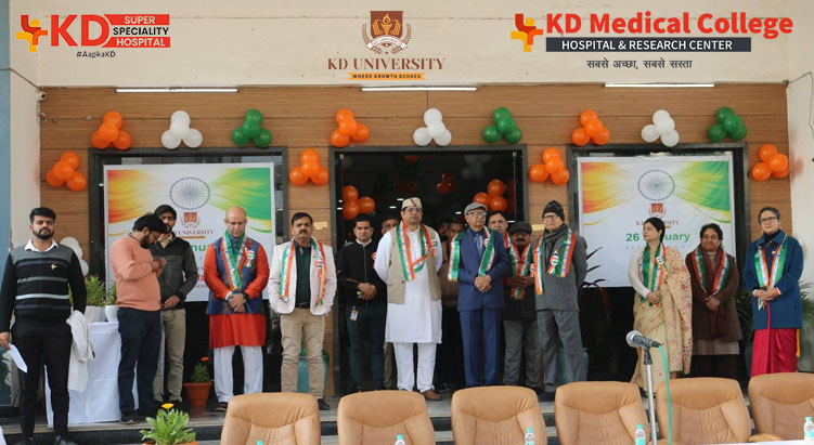 Tiranga flag was proudly hoisted at KD University on Republic Day