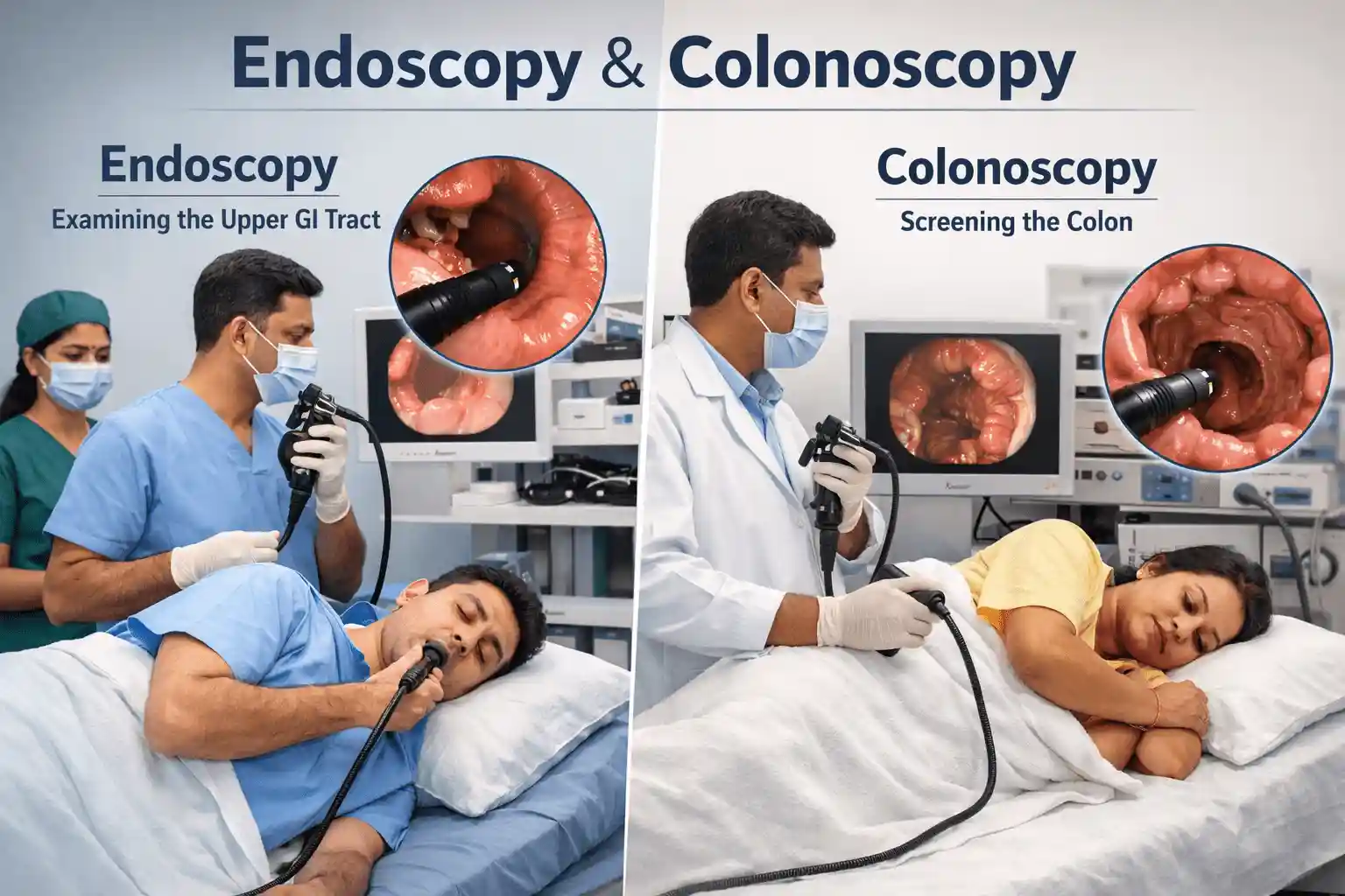 Endoscopy and colonoscopy procedure