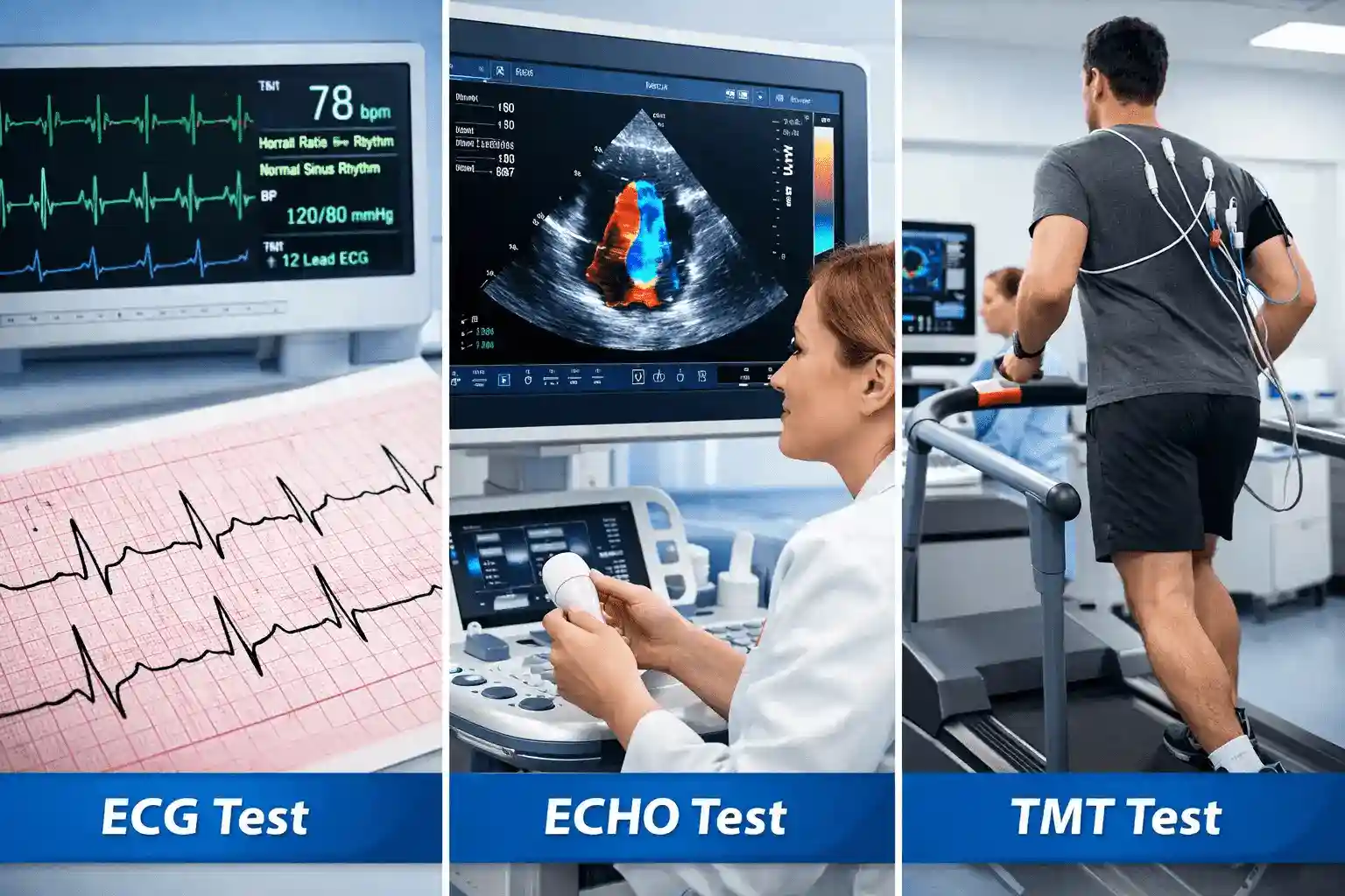 ECG, Echo, and TMT (Stress Test)